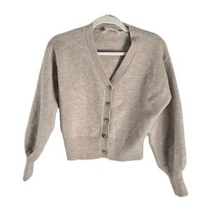 ASTR The Label Tan Cardigan Button Front Sweater Womens XS Cozy Flaw